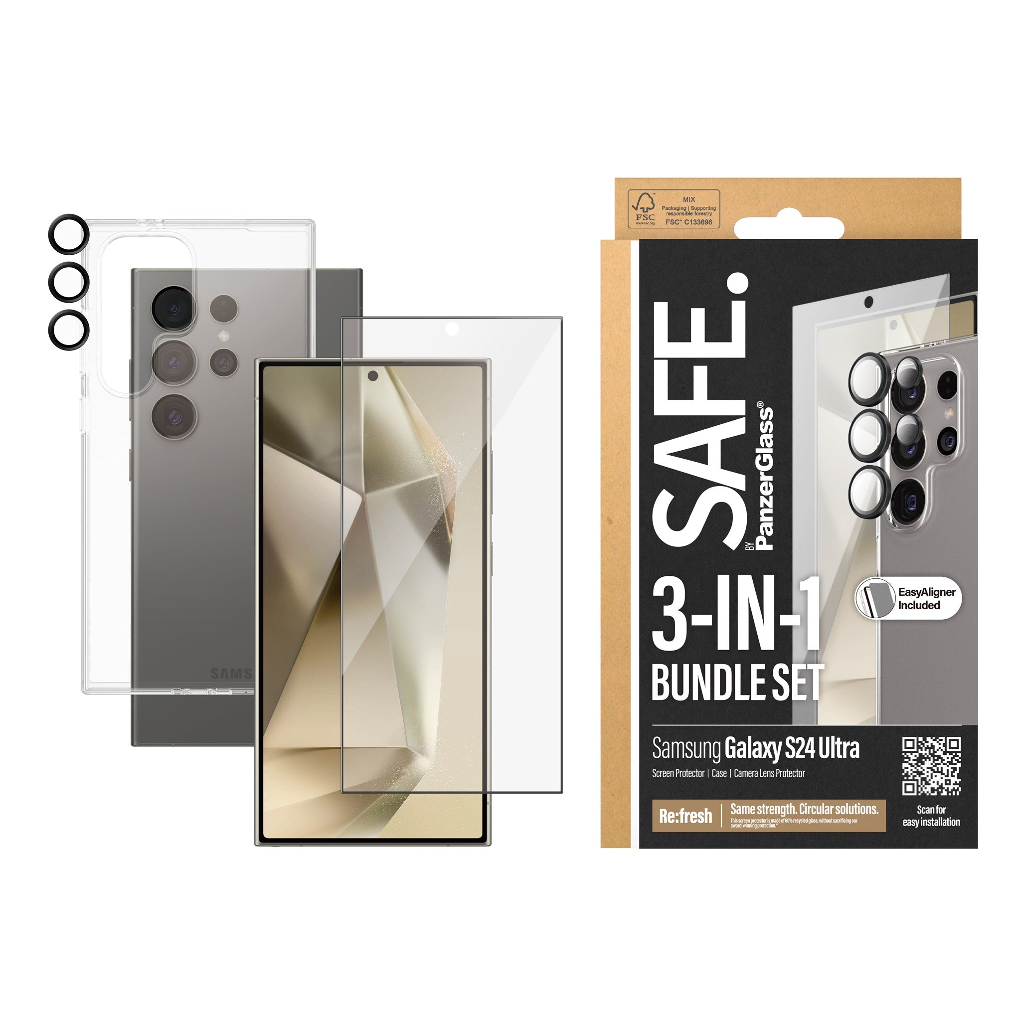 SAFE. by PanzerGlass® 3-in-1 Set Samsung Galaxy S24 Ultra